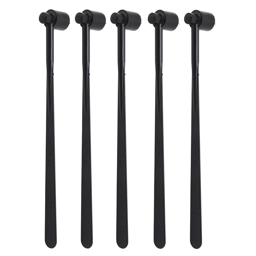 5PCS Plum Blossom Dermal Hammer Single End Black ABS Handle Stainless Steel for Industry