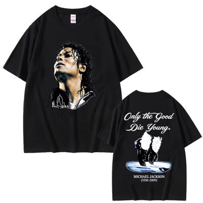 Michael Jackson Król Popu Koszulka Unisex Damska Gotycka Rockowa Koszulka Unisex Modna Punkowa Koszulka z Krótkim Rękawem Streetwear