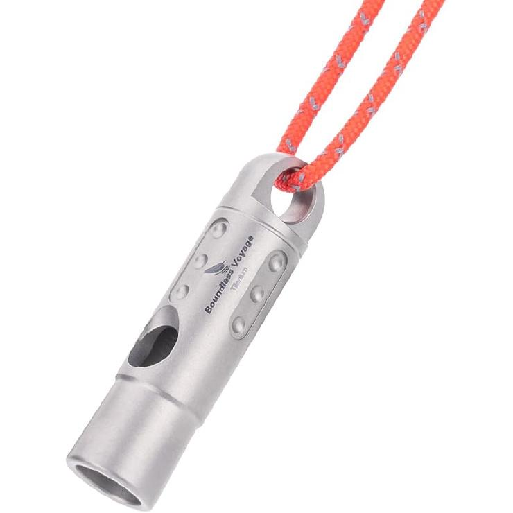 Boundless Voyage Titanium Whistle Emergency Survival Safety Whistles with Lanyard Loud for Outdoor Camping Hiking Coaches Training Sports Keychain