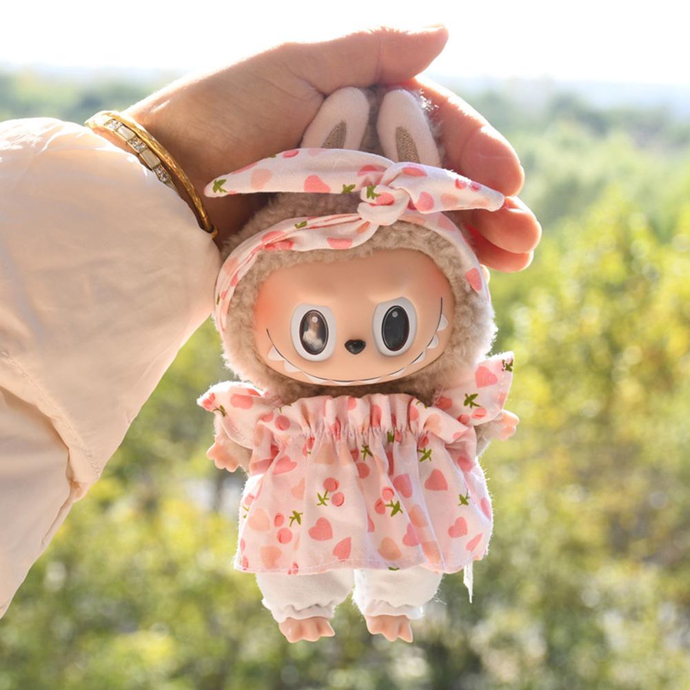 For 17cm Labubu Doll Clothes Fashion Clothes Dress Hoodies Doll Clothes Color Match Hoodies Dolls Accessories Cute Decoration Little Cloths