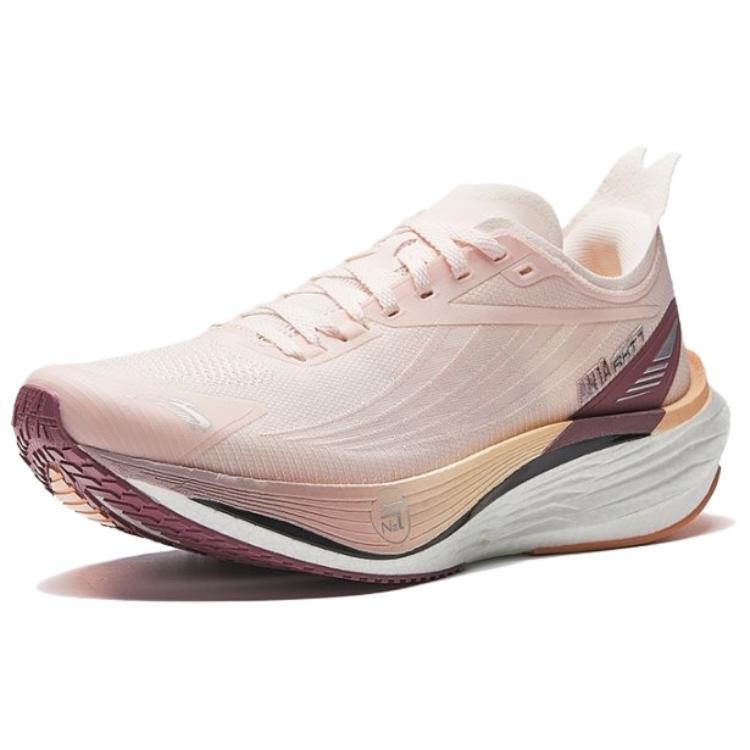 Anta Cushioning Rebound Low Top Nitrogen 80 Technology Training Racing Running Shoes Women's White Pink 122545580-2