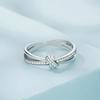 Elegant European & American Style S925 Sterling Silver Knot Ring with Micro-paved Zircon - Simple, High-end Fashion for Women.