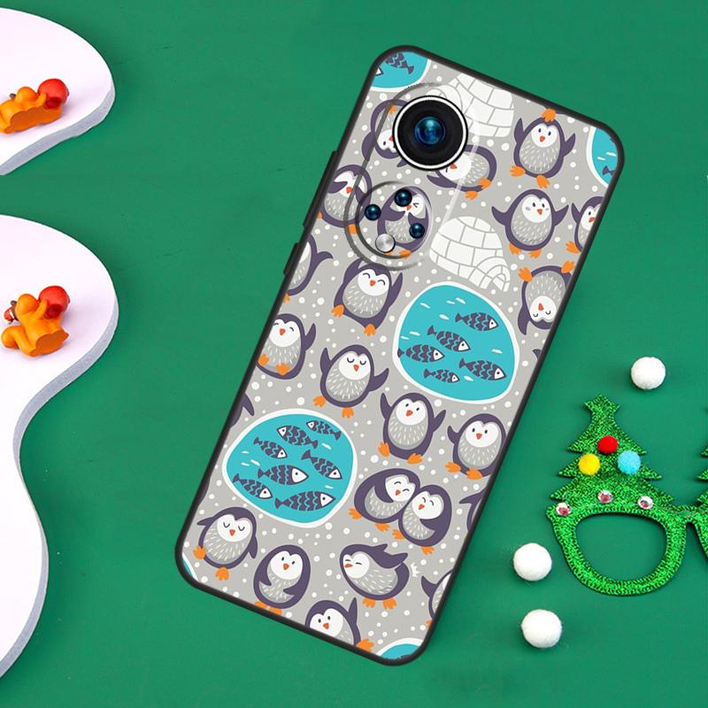 Cartoon Penguin Case For Honor 200 Pro X9c X9b X9a X8a X8b X7a X6a X8 X9 50 70 90 Magic 5 6 7 Lite Cover