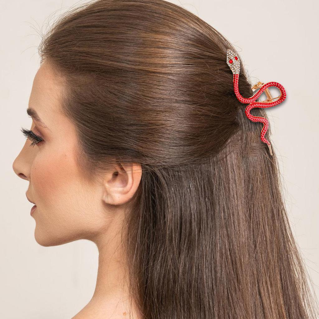 Hair Claw Clip Princess Snake Theme Hair Claw Clamp Lovely Snake Hair Grip Barrettes Strong Hold Hairpin for Girls