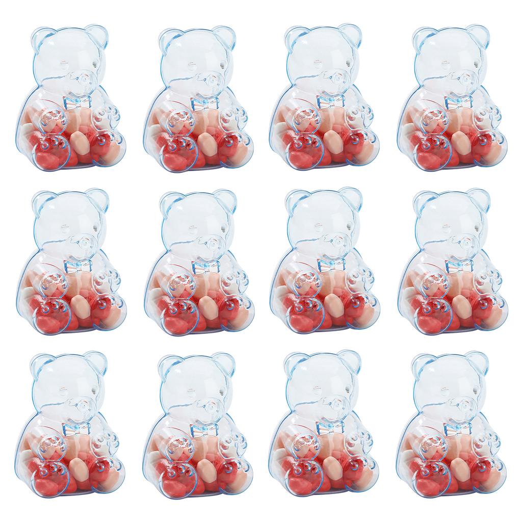 12Pcs Cute Bear Shaped Candy Boxes Small Fillable Bear Shape Containers for Valentines Day Weddings Birthday Party Favors