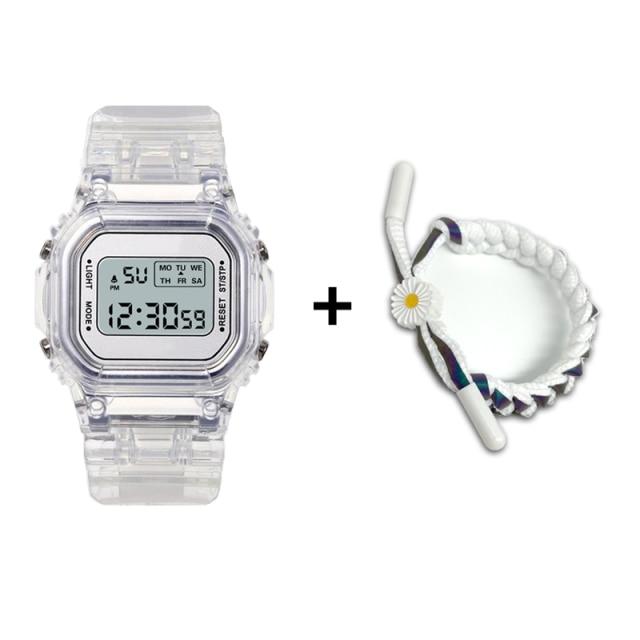 

Модные часы для женщин и мужчин, золотые повседневные прозрачные цифровые спортивные часы, подарок для влюбленных, детские наручные часы, женские