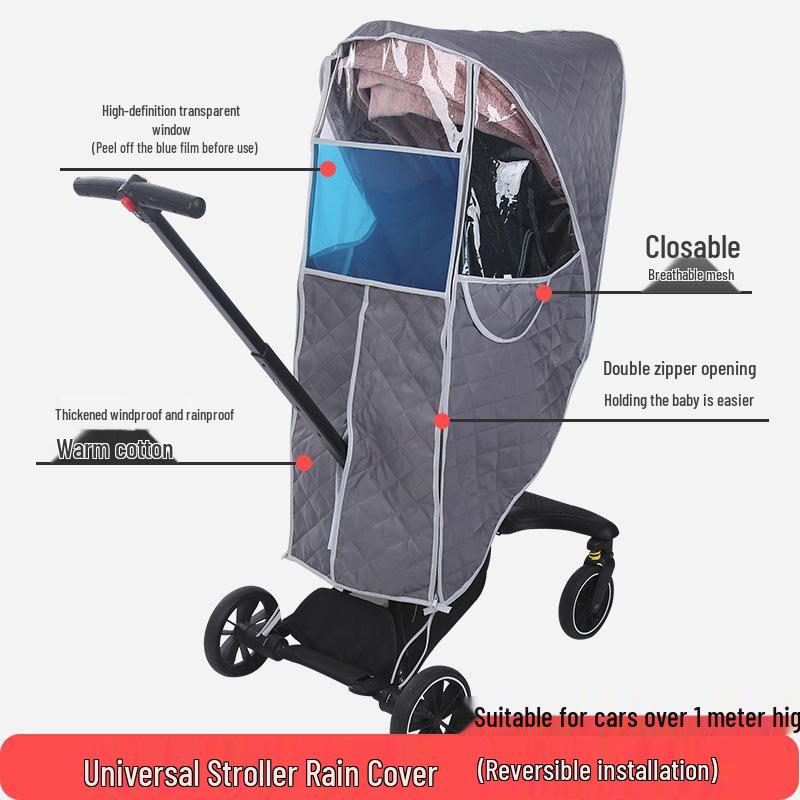 Universal Windproof & Warm Stroller Rain Cover for Infants For Designed Stroller