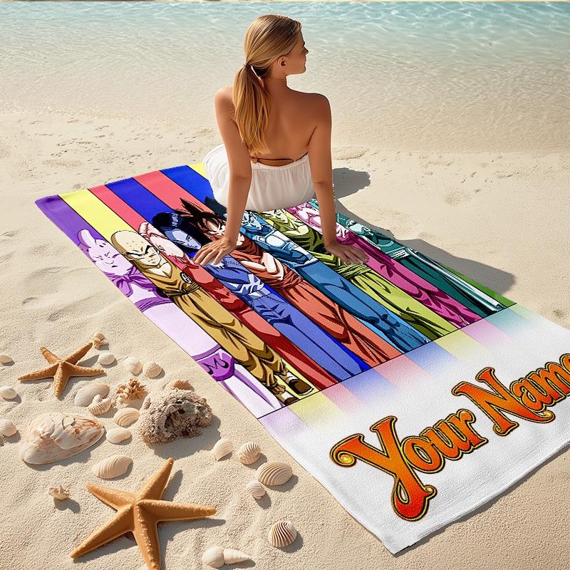 Custom 1Pc Dragon Ball Super Gods Collection Beach Towel Quick Dry Multiuse For Beach Pool Gym Yoga Home Travel Christmas Halloween Xmas Gift