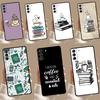 Books And Coffee Case For Samsung Galaxy S23 S24 Ultra S8 S9 S10 S22 Plus Note 10 20 Ultra S20 S21 FE Cover