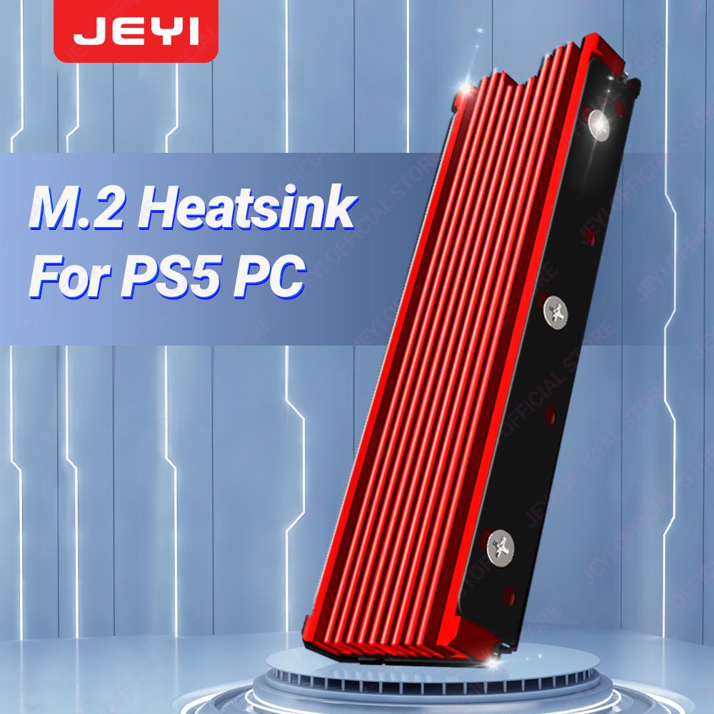 M.2 2280 SSD Heatsink Support PS5 PC, JEYI NVME NGFF 2280 SSD Double-Sided Heat Sink Cooling with Thermal Silicone Pads Cooler