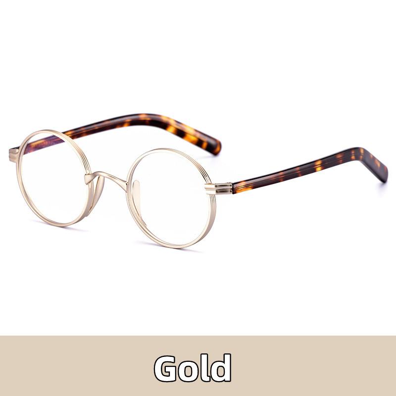 Vintage Titanium Alloy Glasses Frame Men Small Round Reading Glasses Optical Prescription Eyeglasses Women Luxury Brand Eyewear