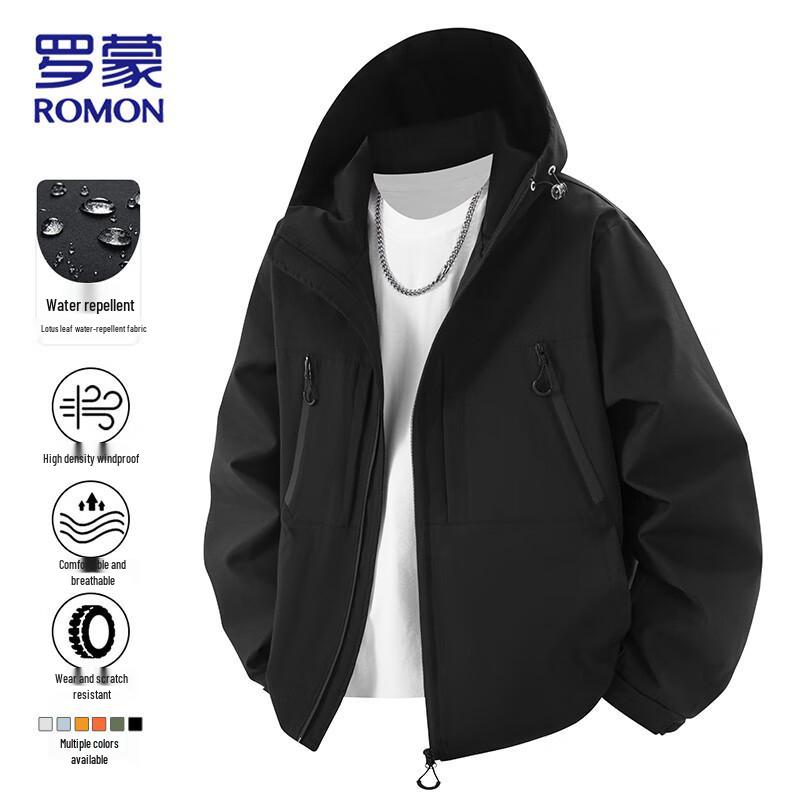 Romon Men's Hooded Casual Jacket