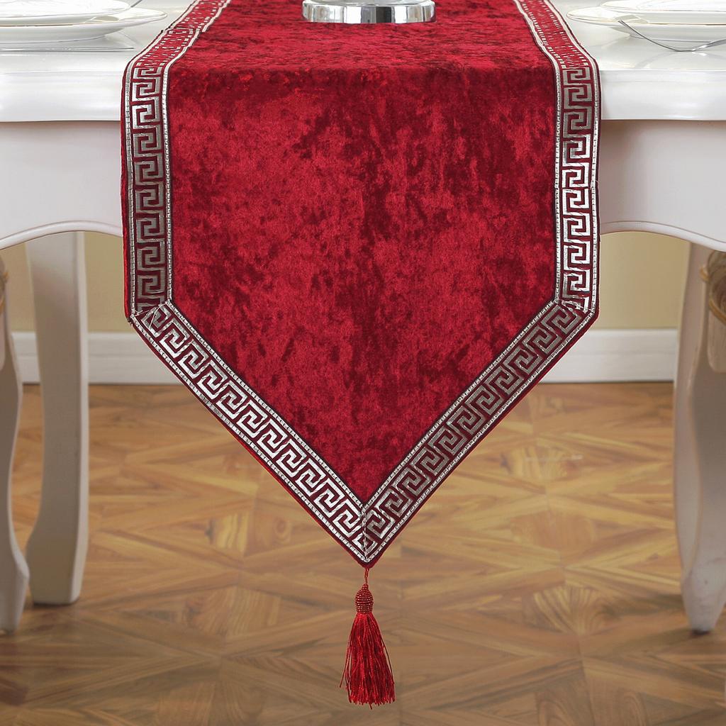 Chinese Table Runner Modern European Jacquard Table Runner Simple Fashionable Solid Color Light Luxury for Party Home Decoration