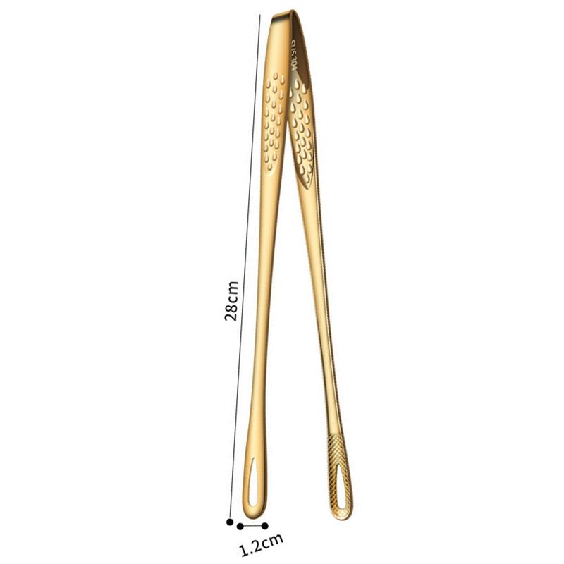 304 Stainless Steel Barbecue Food Tongs Long Handle Non-Slip Hollow Meat Salad Clip Kitchen Accessories
