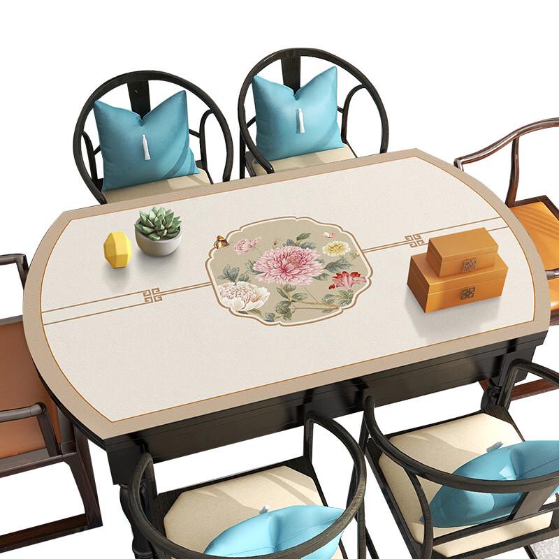 Handun Dual Joy Modern Chinese Curved Leather Desk Mat