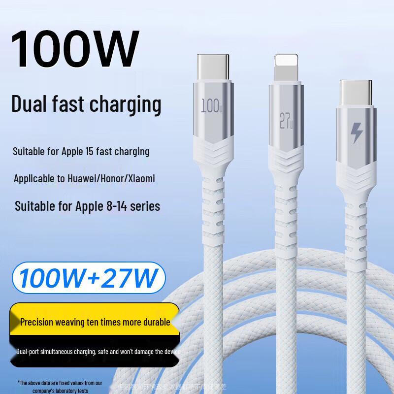 Kewo 2-in-1 USB-C & Lightning PD 100W/40W Fast Charging Cable