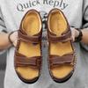 Classic High Quality Cow Leather Sandals Summer Outdoor Handmade Men Sandals Fashion Comfortable Men Beach Leather Shoes Size48