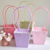 Macaron Color Series DIY Flower Arrangement Tote with Trapezoidal Design and Waterproof Kraft Paper