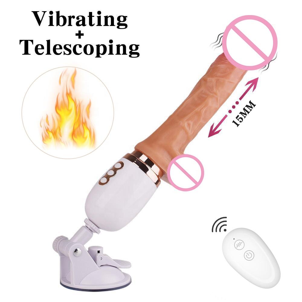 Thrusting Heating Dildo With Suction Base Penis Vibrator Clitoris G-Spot Stimulator Anal Vaginal Massage Female Masturbator
