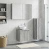 Bathroom Furniture Set 4 pcs Grey Sonoma Engineered Wood and Glass