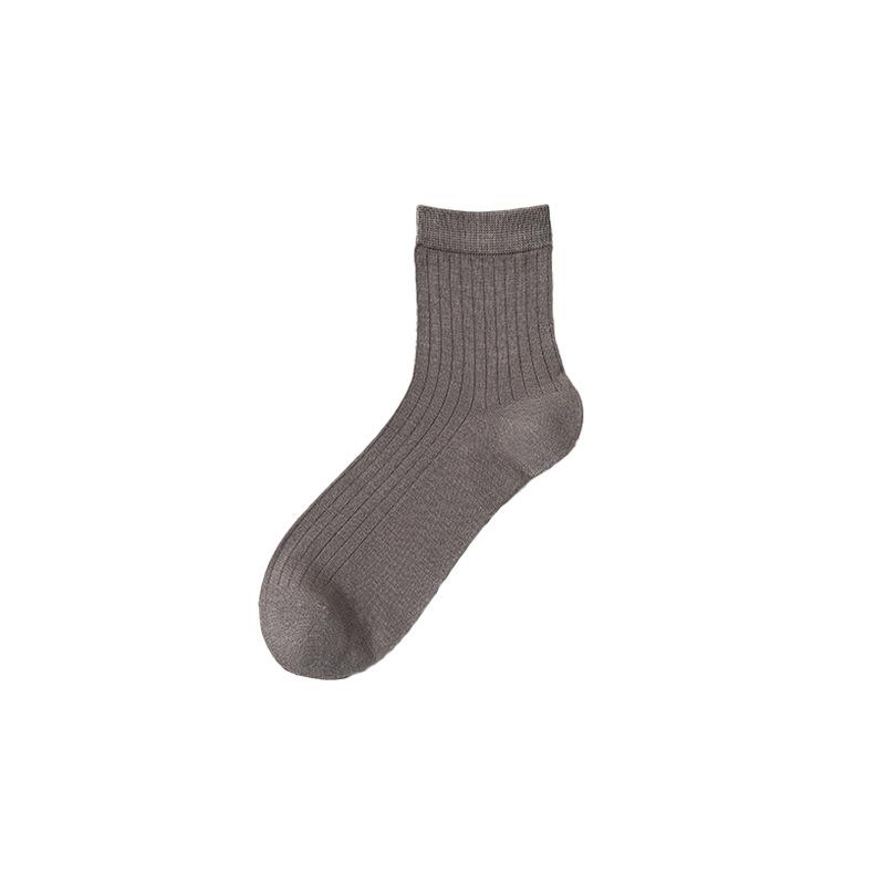 Men's Mulberry Silk Mid-calf Socks, Boneless Solid Color Casual Business Socks, Light and Breathable Mid-calf Socks for Spring and Summer