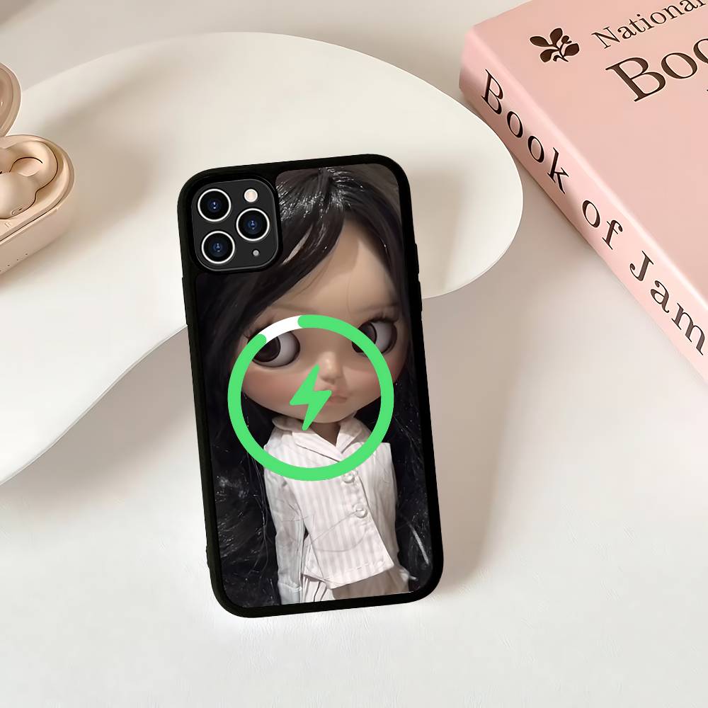 Dark Cute Girl Doll Art Magnetic Wireless Phone Case For IPhone 17 16 15 14 13 12 11 Pro Max Plus Mag Phone Cover