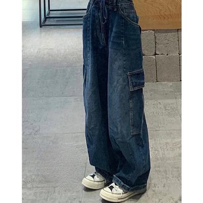 Vaqueros Cargo Vintage para mujer, ropa de calle Y2k de primavera, Vaqueros holgados de cintura alta