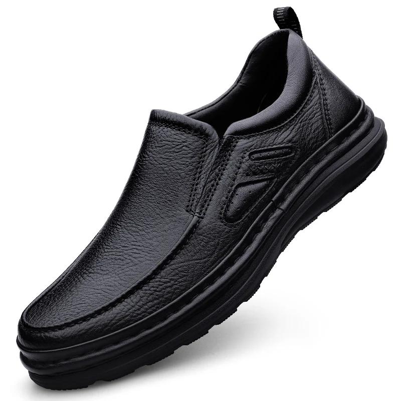 Genuine Leather Men's Shoes Handmade Men Casual Footwear High Quality Mens Business Slip On Shoes New Male Comfortable Flats