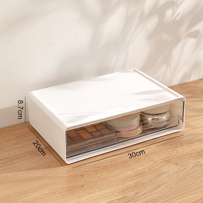 Transparent Desktop Cosmetics Organizer with Drawers for Lipsticks, Skincare, Makeup Brushes, and Masks