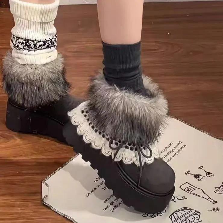 Women's 2025 Thick-Soled Fleece-Lined Anti-Slip Snow Boots for Winter