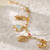 Stainless Steel Starfish Shell Mermaid Tail Chain Bracelet Women Y2K Handmade Metal Ocean Style Pendant Bracelet Luxury Jewelry