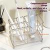 Stainless Steel Toothbrush Holder Free Standing Shaving Equipment Storage Rack for Bathroom Vanity Countertop Use