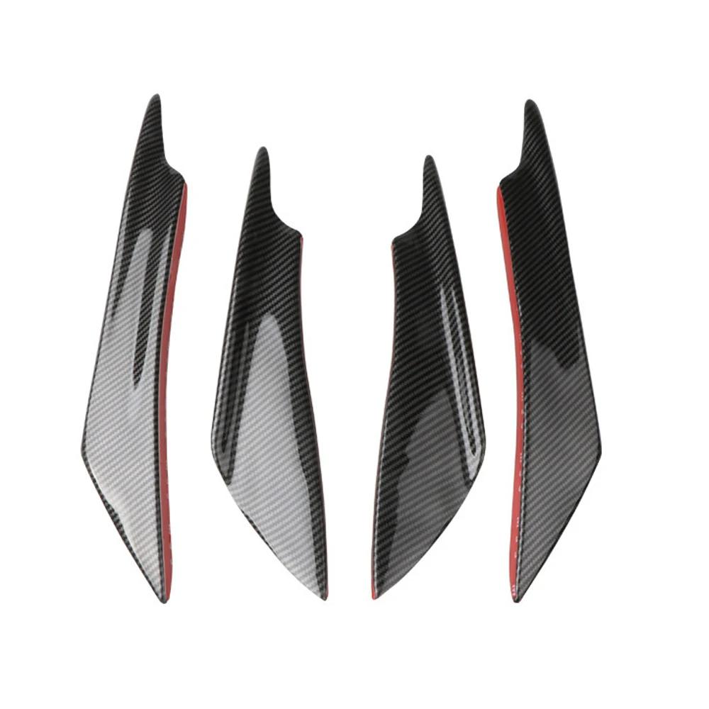 Evo Style Car Wind Knife Body Spoiler Canards Valence 4pcs Universal Auto Front Bumper Lip Decoration Diffuser Splitter