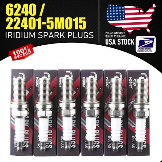 6 шт. Высокопроизводительная свеча зажигания Замена для NGK 6240 / 22401-5M015, Вставляется напрямую