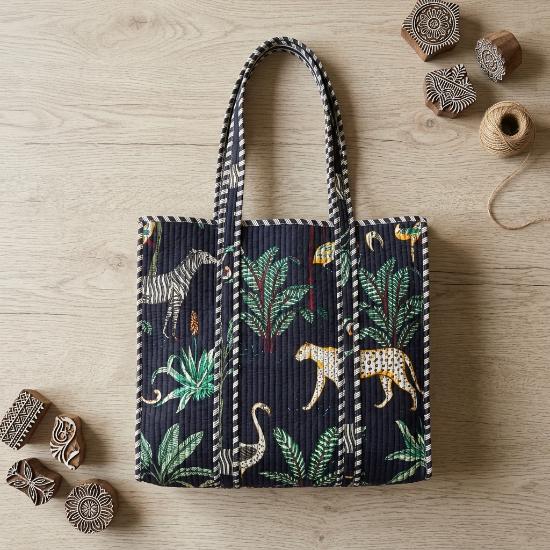 Shoulder Bag usalover925 Animal Print Quilted Cotton Shoulder Bag 156