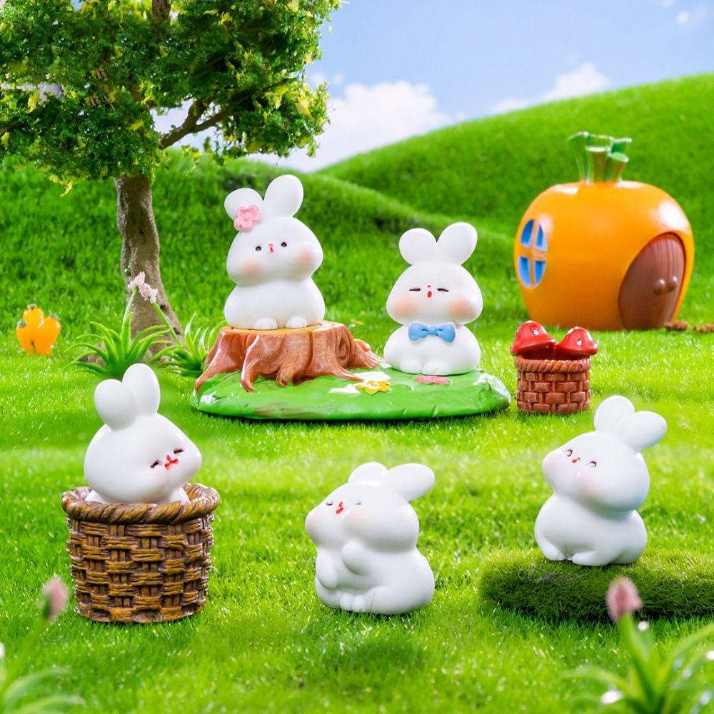 

Cute Bunny Miniature Figurines Mini Rabbit Toys Fairy Garden Accessories Rabbit Doll Desk