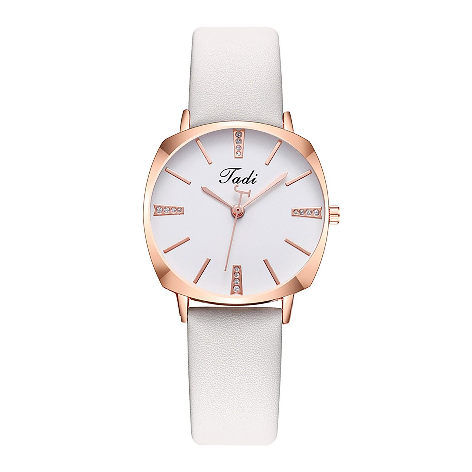 

Жіночий модний шкіряний ремінець із аналоговим кварцовим круглим годинником