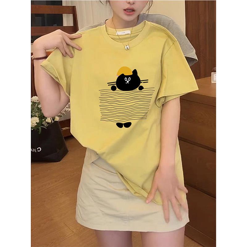 2026 Women's Fashionable Pure Cotton Short-Sleeve T-Shirt: Casual, Versatile, Stylish Summer Top