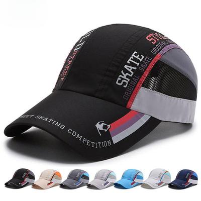 Casquettes de baseball d'été à séchage rapide pour hommes et femmes, chapeaux en maille respirante avec lettres de skate, chapeau de soleil pour papa