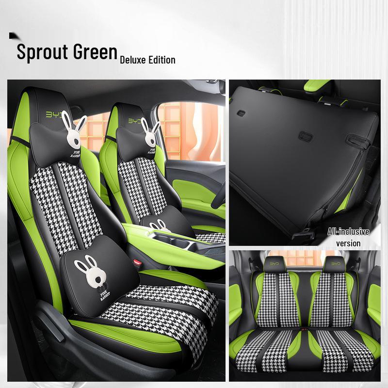 Custom Houndstooth Car Seat Cushions for BYD Seagull, 25-Year Design