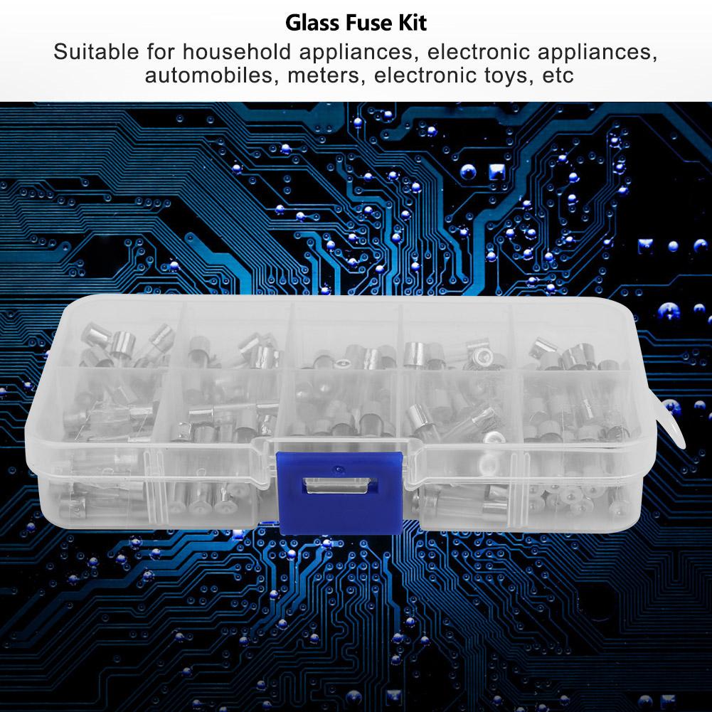 100 Stücke 0-250 V 5*20mm Glasrohr Kit Zubehör Set 0,2 A 20 A