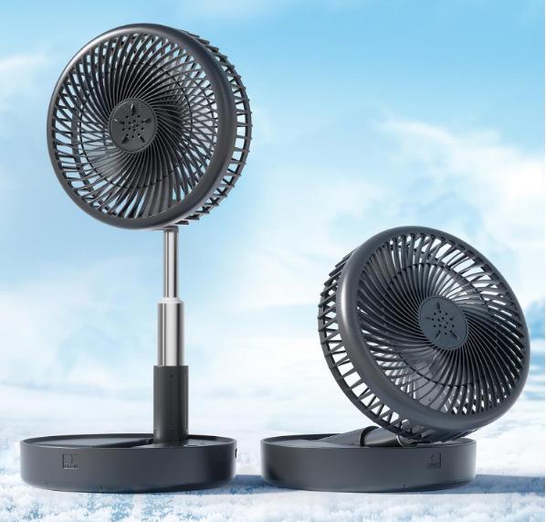 Portable USB Rechargeable Foldable Fan, Silent, Perfect for Home, Desktop, or Floor Use 8-inch чёрный