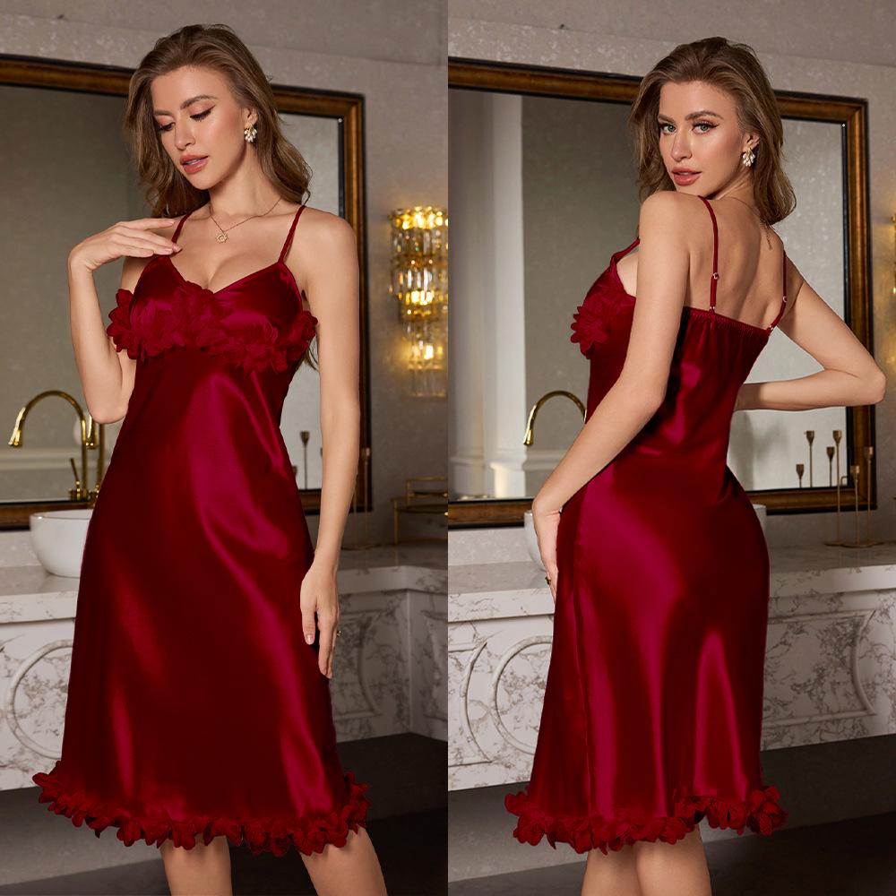 Yaoting Sexy Lace Camisole Nightgown - Women's Luxury Nightwear DQ3410