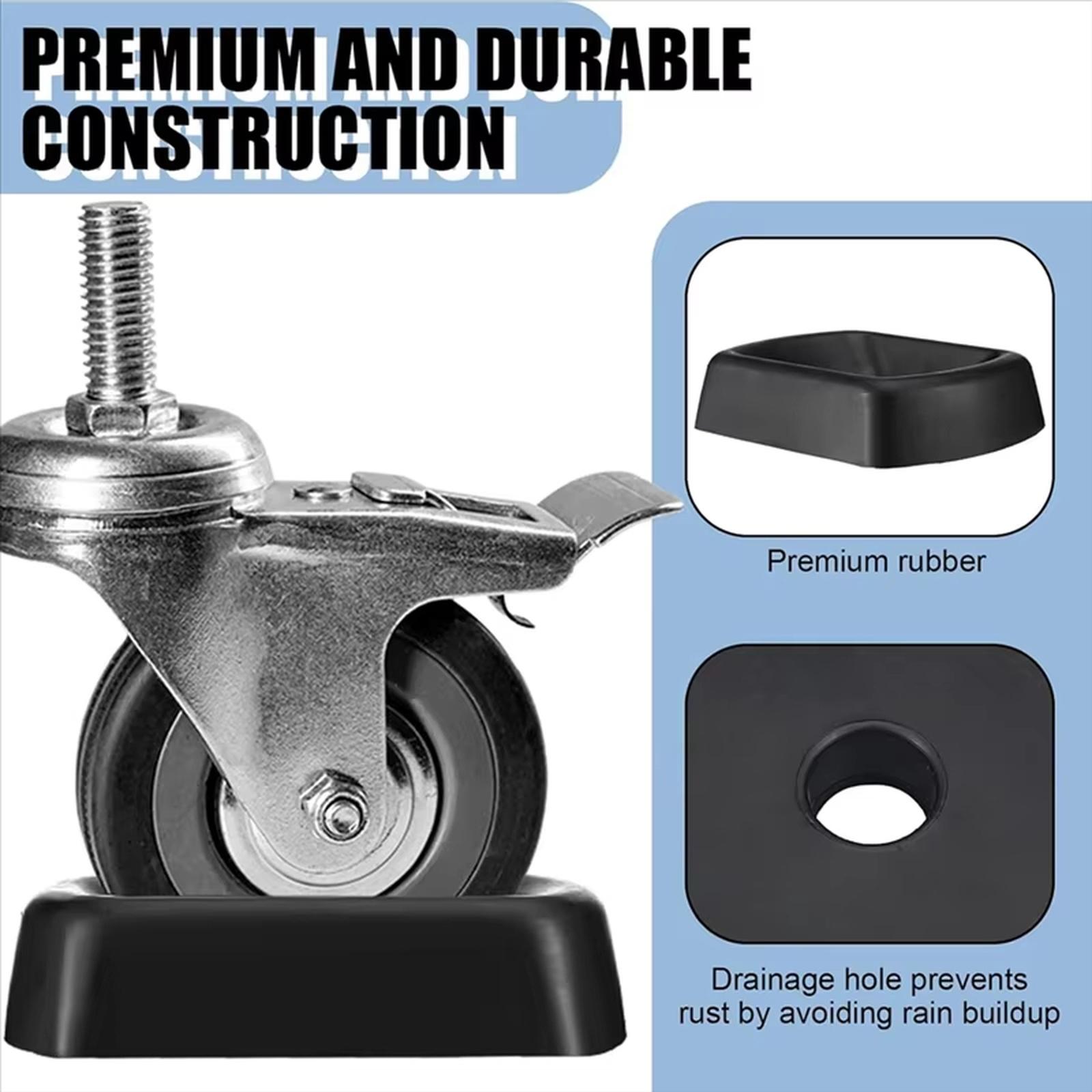 

ABJN- Wheel Chock Rubber Caster Trailer Dock 6 Inch Stabilizer Single Wheel Stopper Transport For Travel Trailer Cargo One Size