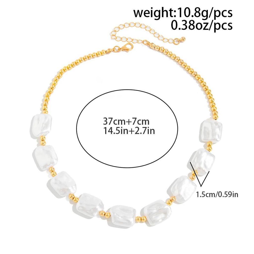 Salircon Vintage Exquisite Imitation Pearl Necklace for Women Boho Simple Adjustable Clavicle Choker Wedding Y2K Jewelry Gifts