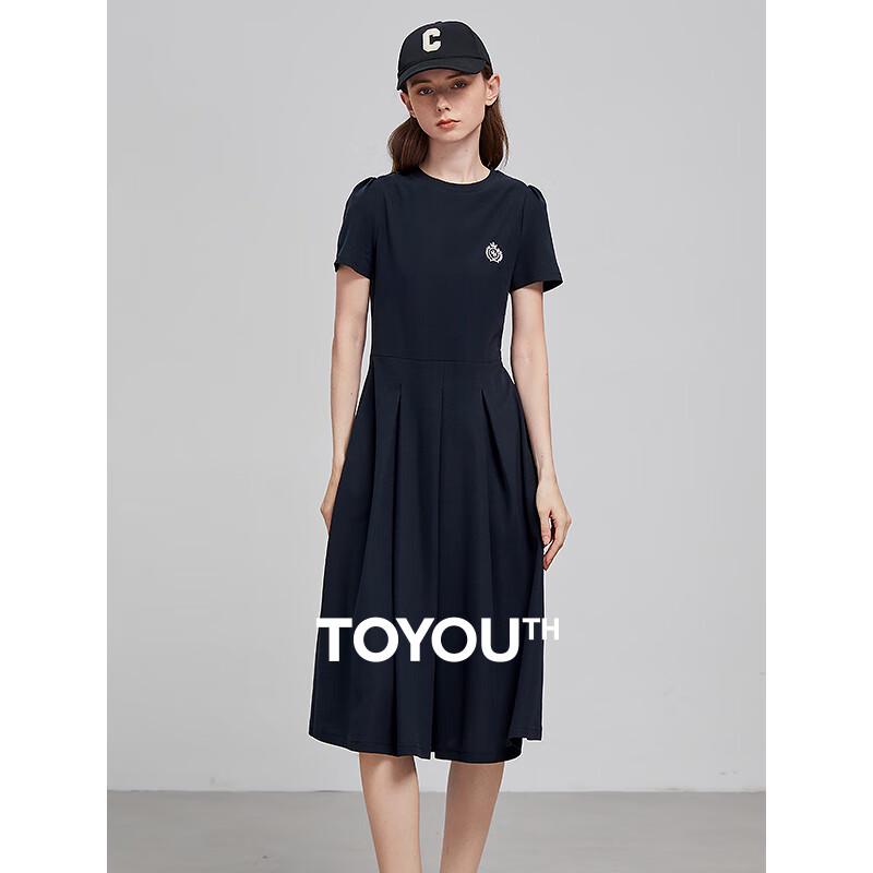

Chuyu Women s American Style Pleated T-Shirt Dress S