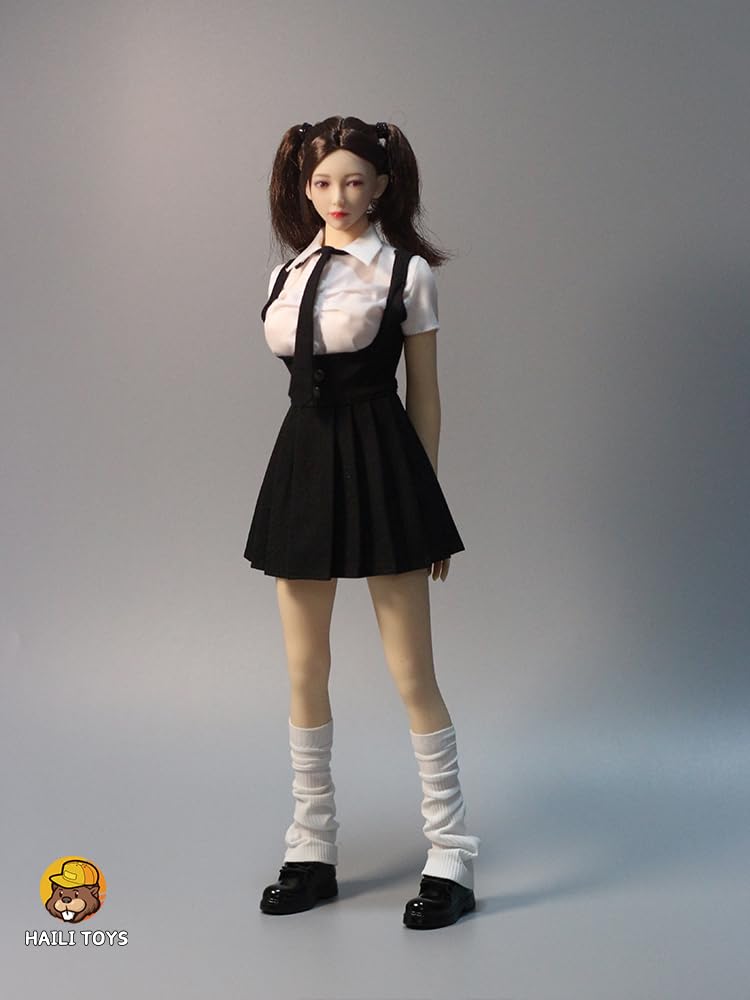 [TOYBARJAPAN] 16 Scale Figure Accessory  Fits TBLeague and Other Body Types. HAILI TOYS Office Lady (OL) Workplace JK Uniform: Shirt, Tie, Suspender