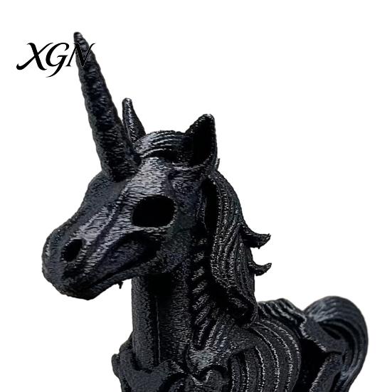 Dark Fantasy Wohnkultur 3D Gedrucktes Pferde Skelett Ornament, Hörner Knochen Statue, Kreatives Gruseliges Innenraum Ornament PLA Handwerk für Halloween Und Spuk
