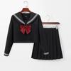 Completo gonna corta uniforme ricamato grigio tre pezzi gonna plissettata a maniche lunghe top stile college nuovo