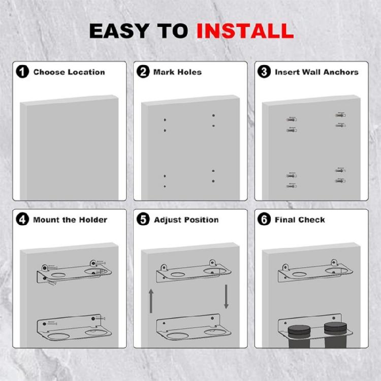Multi Purpose Automotive Funnel Wall Bracket Rack Support Double Hole Sizes 1.7in-2.9in Leakproof Design For Workshop Us